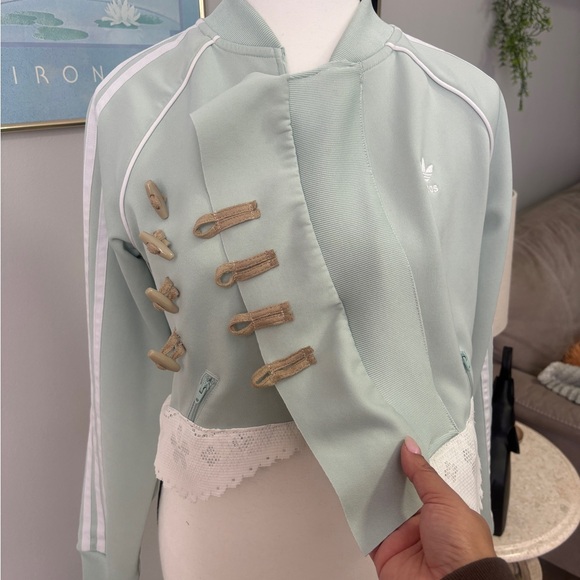 Adidas Women's Mint Bomber Jacket with Lace Trim - Picture 3 of 13